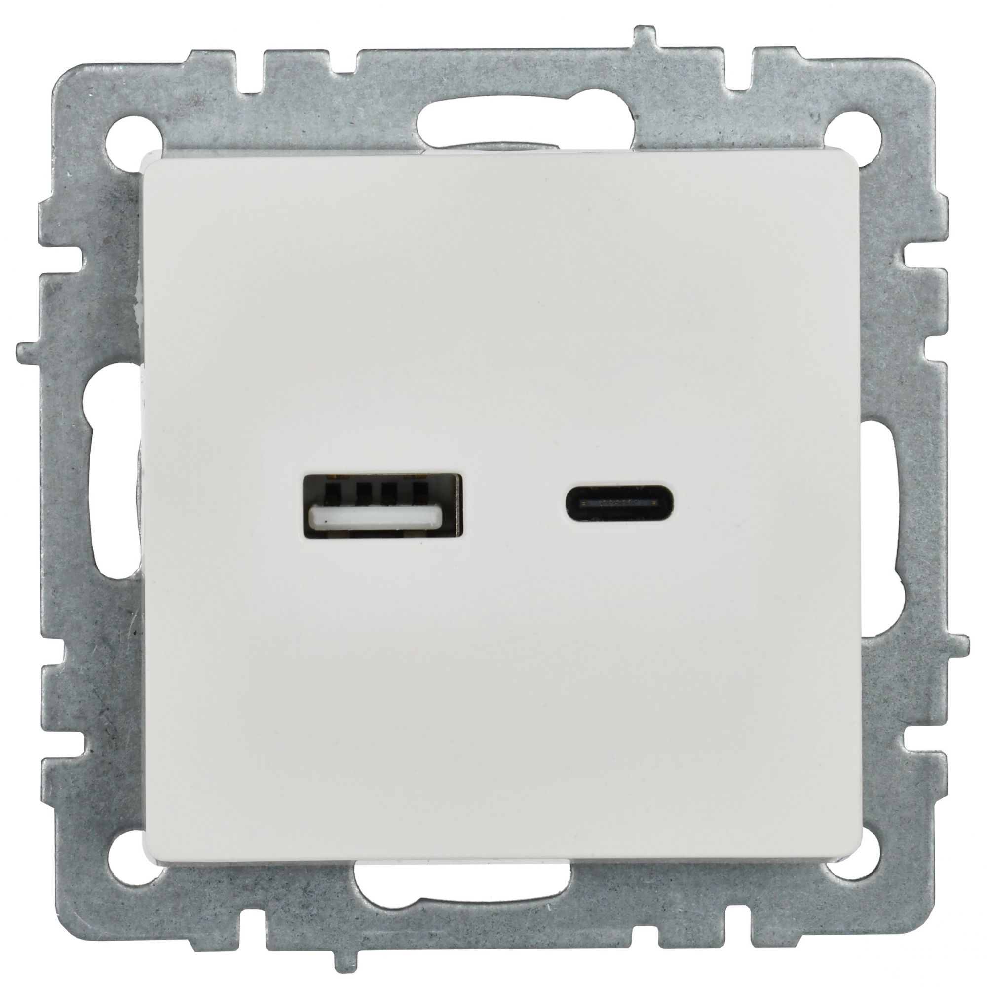 BRITE Розетка USB A+C 18Вт РЮ11-1-БрБ белый IEK BR-U22-018-K01