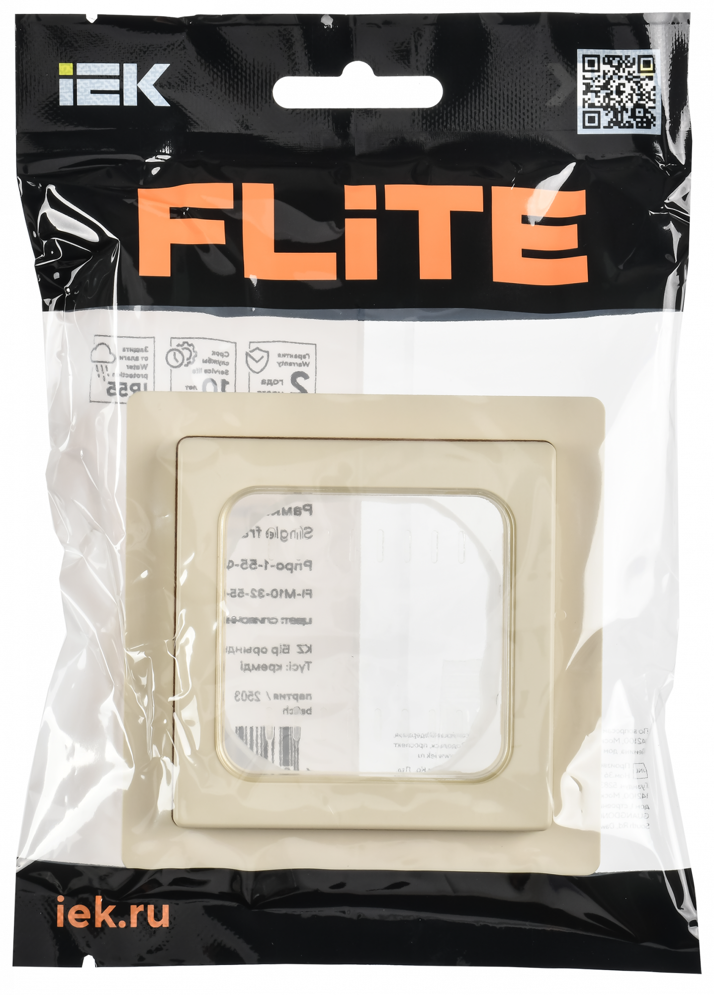 FLITE Рамка 1-местная IP55 Рпро-1-55-ФлСл сливочный IEK FI-M10-32-55-K86