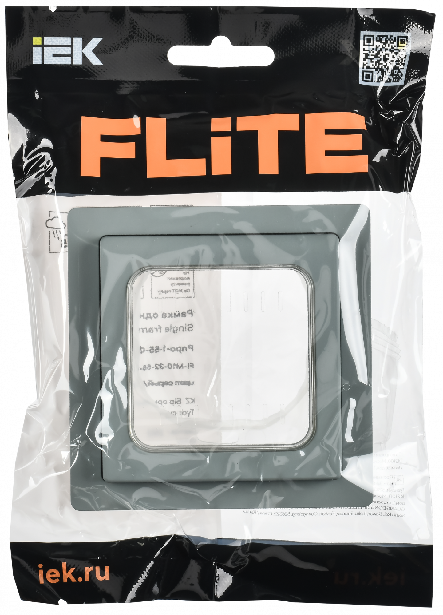 FLITE Рамка 1-местная IP55 Рпро-1-55-ФлС серый IEK FI-M10-32-55-K03