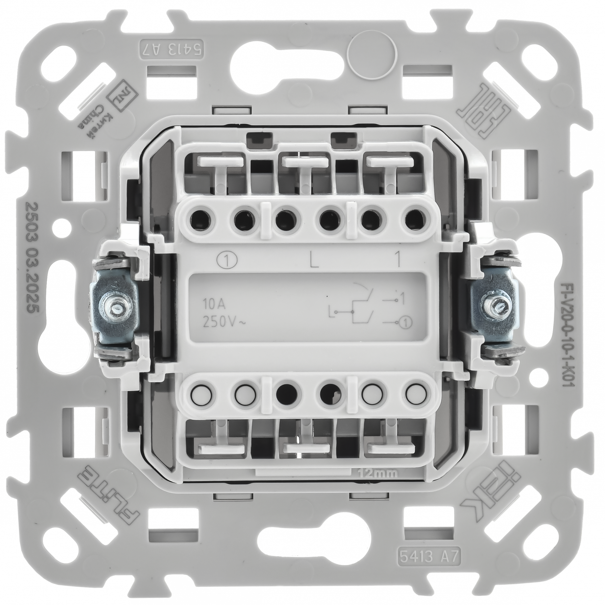 FLITE Выключатель 2-клавишный 10А ВС12-1-0-ФлБ белый IEK FI-V20-0-10-1-K01