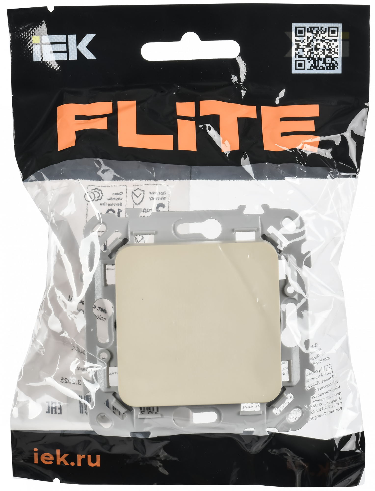 FLITE Выключатель 1-клавишный 10А ВС11-1-0-ФлСл сливочный IEK FI-V10-0-10-1-K86