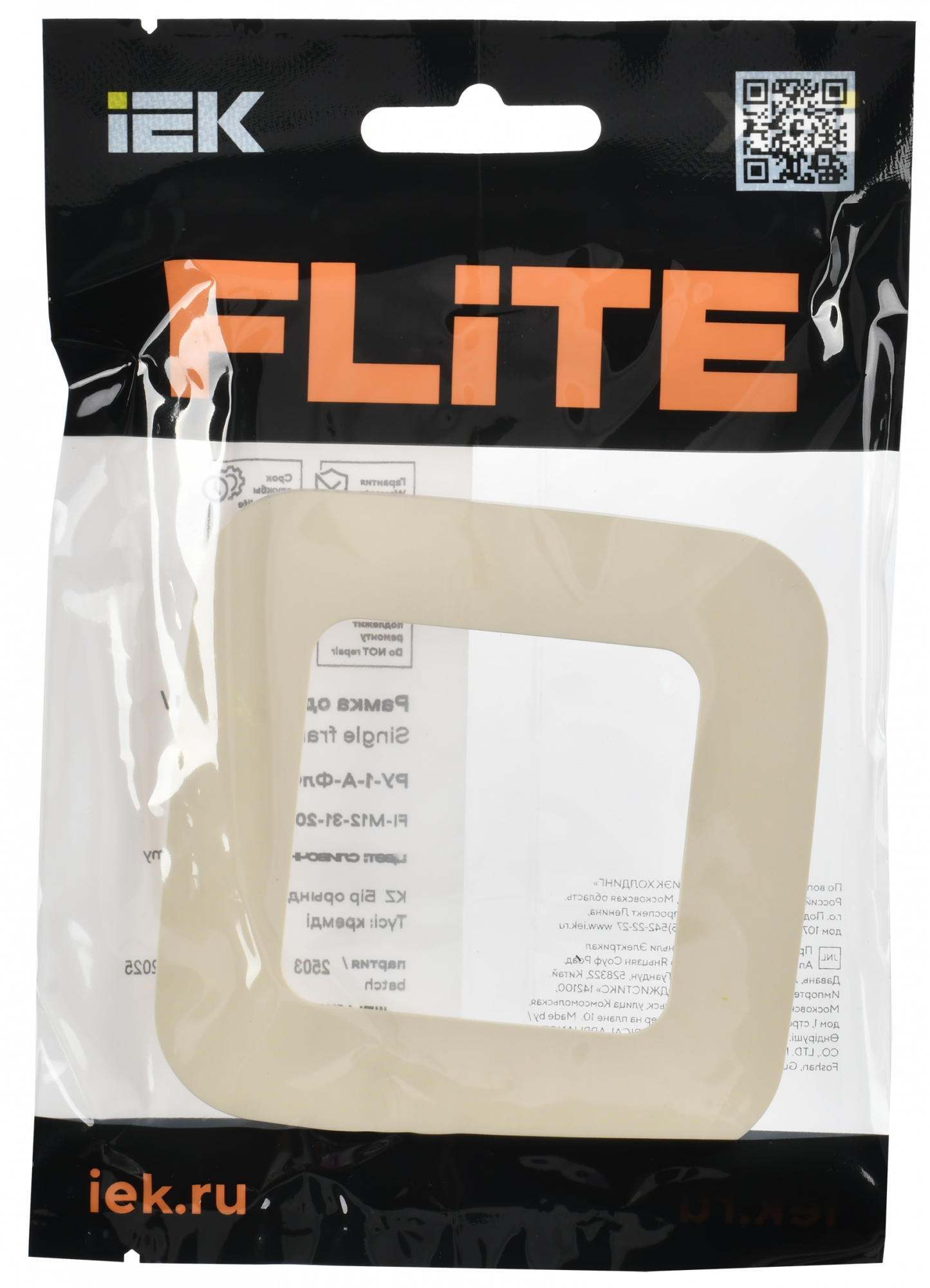 FLITE ARTISTIC Рамка 1-местная РУ-1-А-ФлСл сливочный IEK FI-M12-31-20-K86