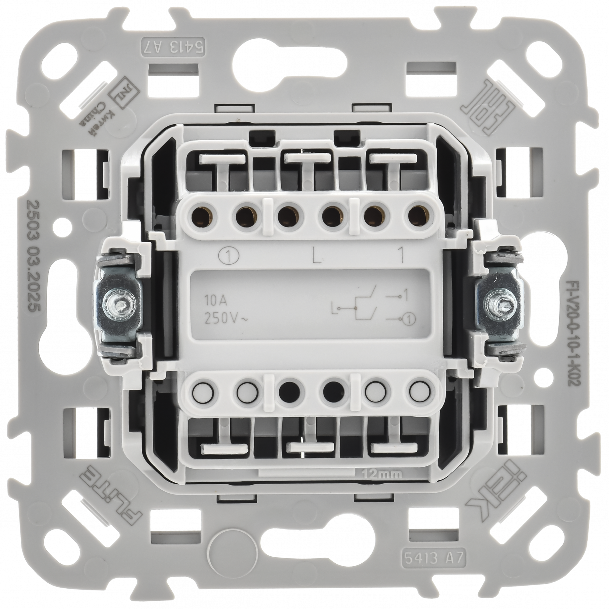 FLITE Выключатель 2-клавишный 10А ВС12-1-0-ФлЧ черный IEK FI-V20-0-10-1-K02