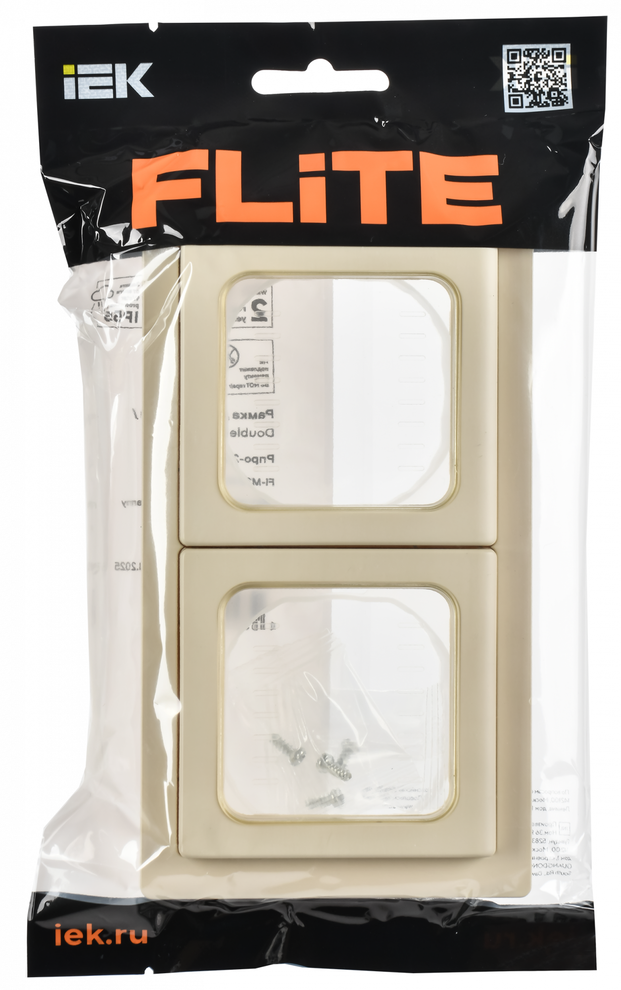 FLITE Рамка 2-местная IP55 Рпро-2-55-ФлСл сливочный IEK FI-M20-32-55-K86