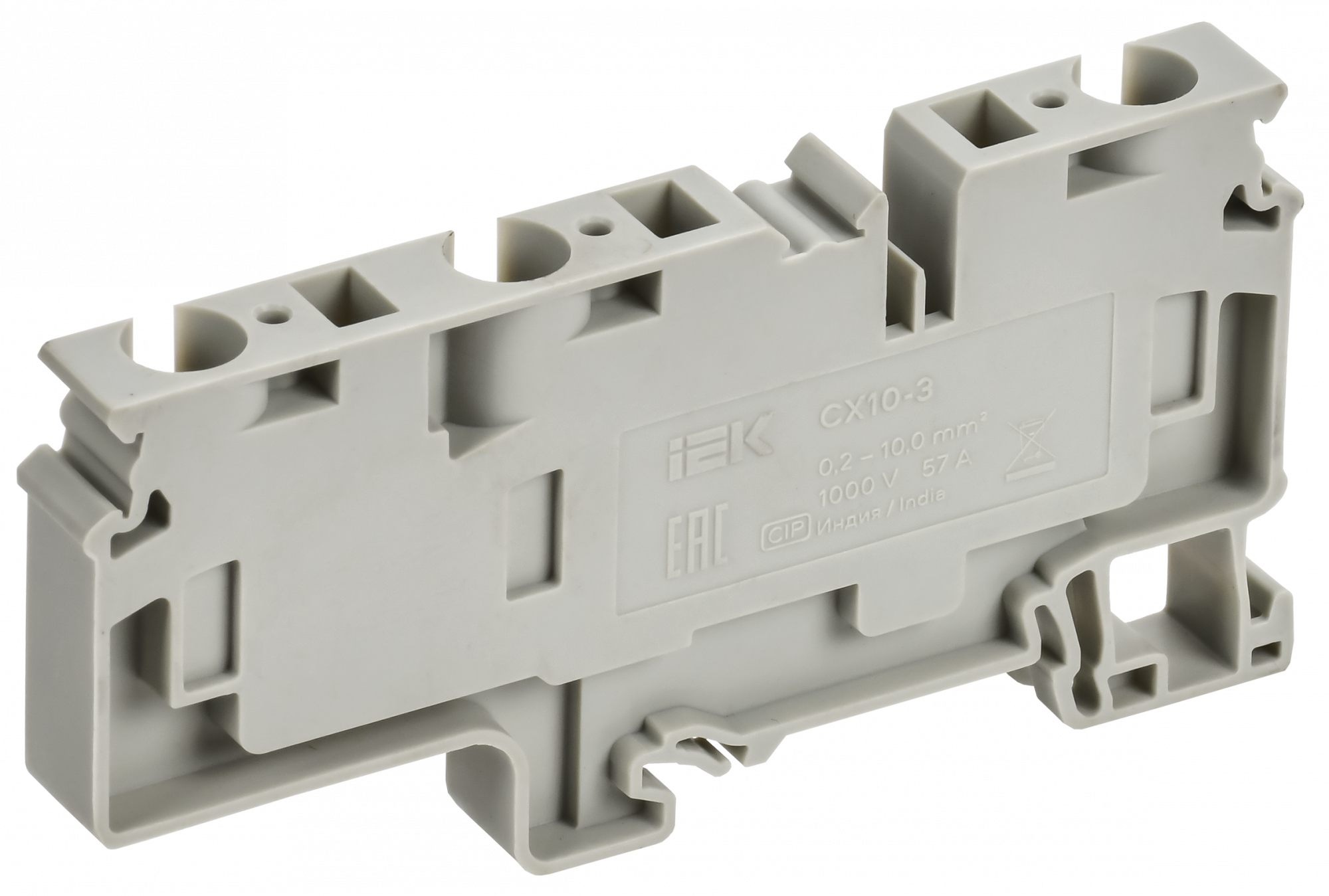 ARMAFIX Клемма пружинная CX10-3 10мм2 трехконтактная серая IEK AF-CT40-00-3-K03-010