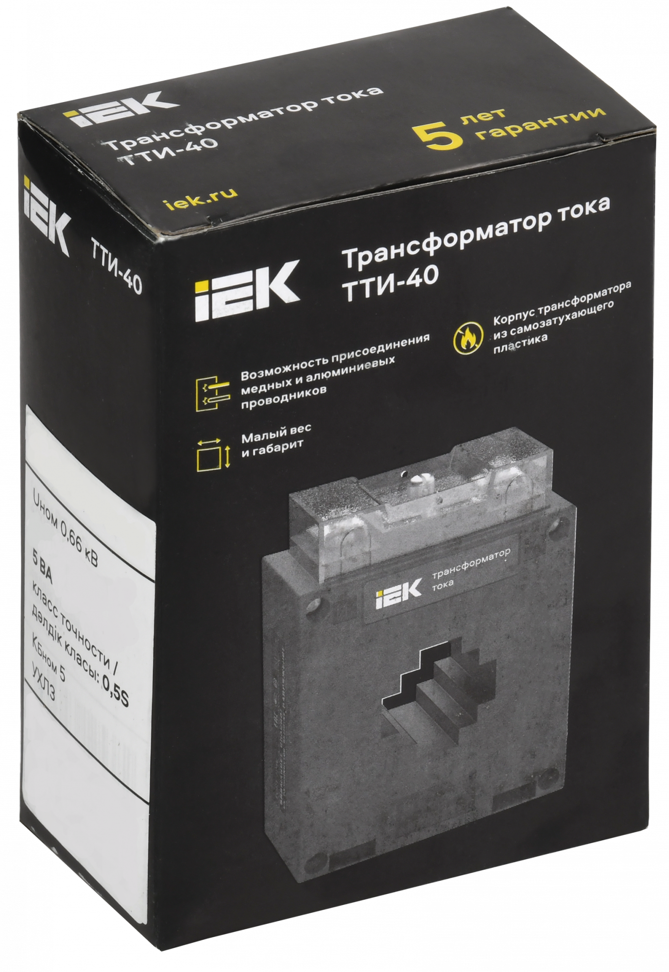 Трансформатор тока ТТИ-40 400/5А 5ВА класс 0,5S МПИ08 IEK ITT30-3-05-0400-08