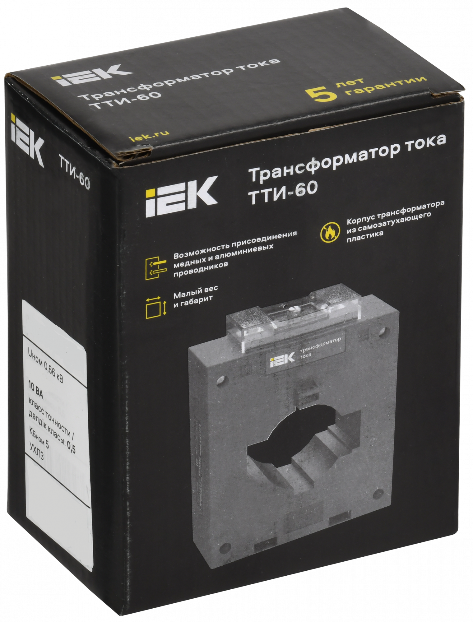 Трансформатор тока ТТИ-60 1000/5А 10ВА класс 0,5S МПИ08 IEK ITT40-3-10-1000-08