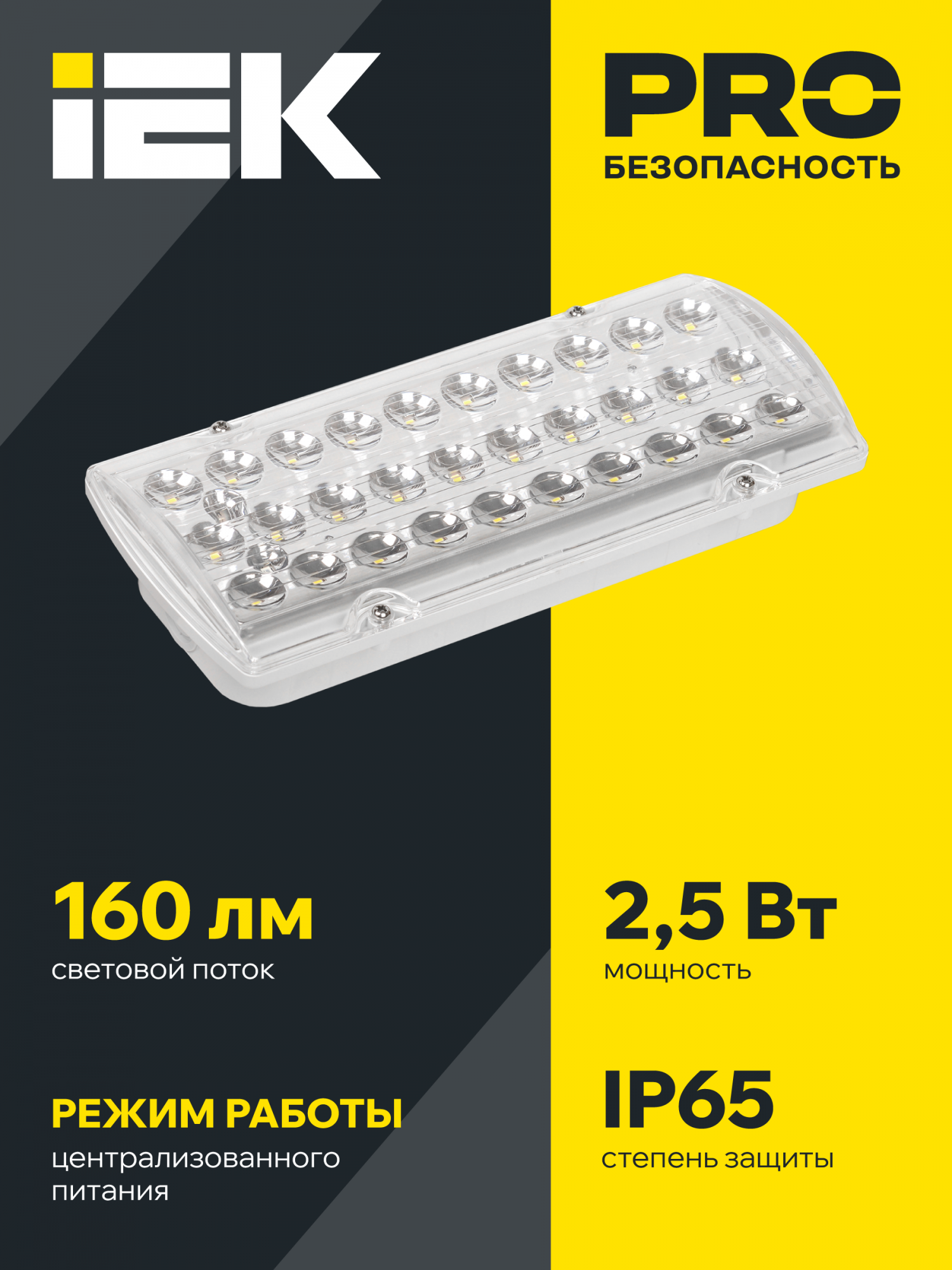 Светильник аварийный ДПА 2105-С централизованного питания 24/220В IP65 IEK LDPA2-2101-65-00-K01