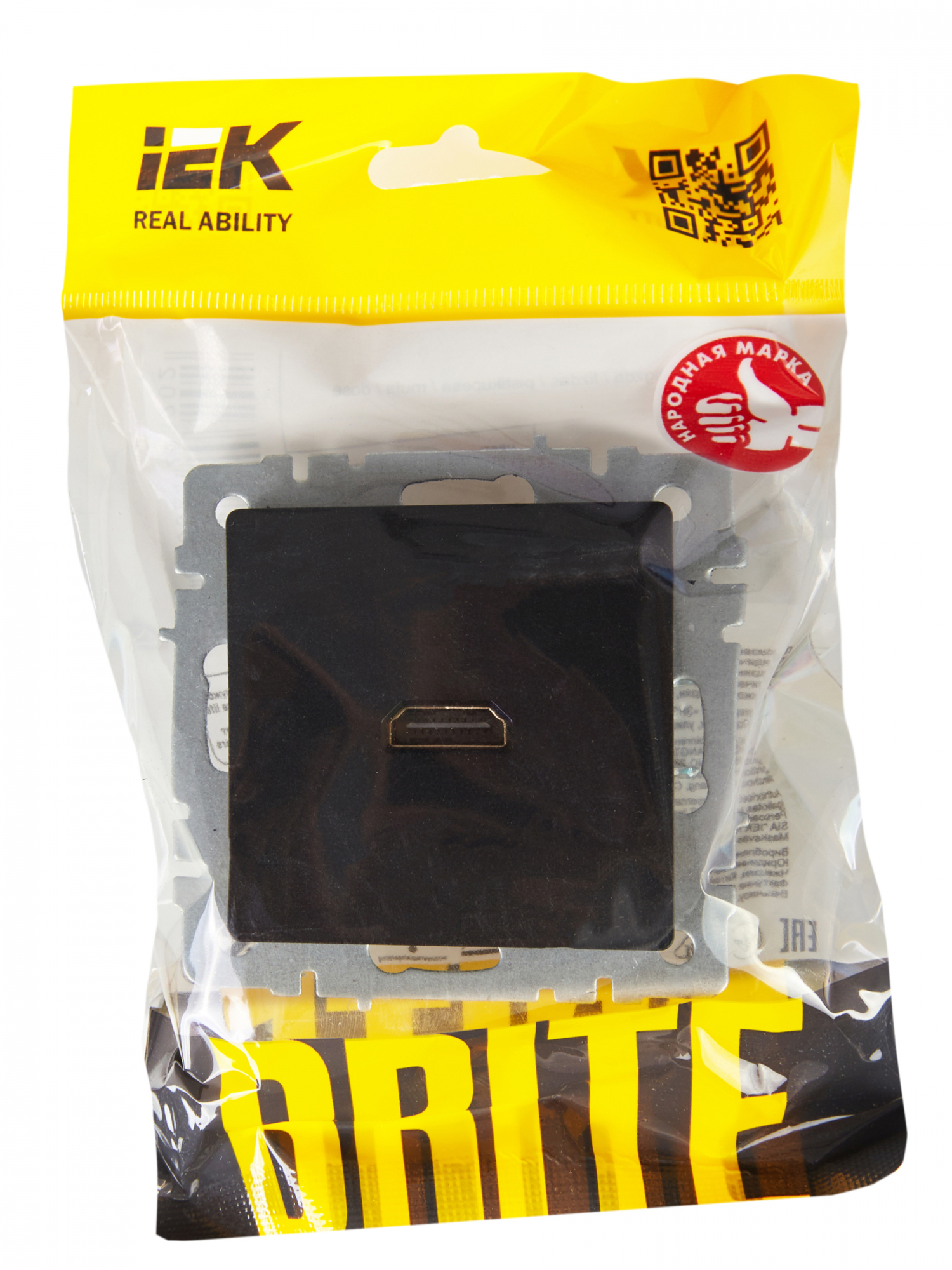 BRITE Розетка HDMI РHDMI-0-БрЧ черный IEK BR-H10-K02