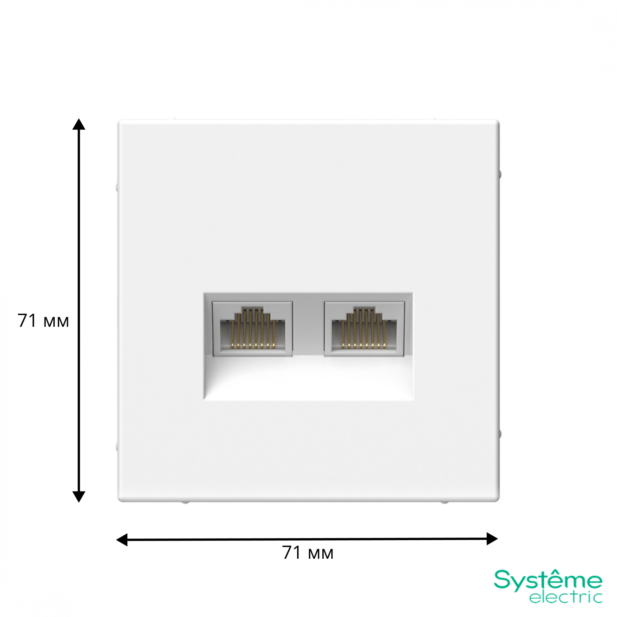 ARTGALLERY розетка двойная компьютерная RJ45+RJ45, кат.6А, механизм, белый Systeme Electric GAL000188