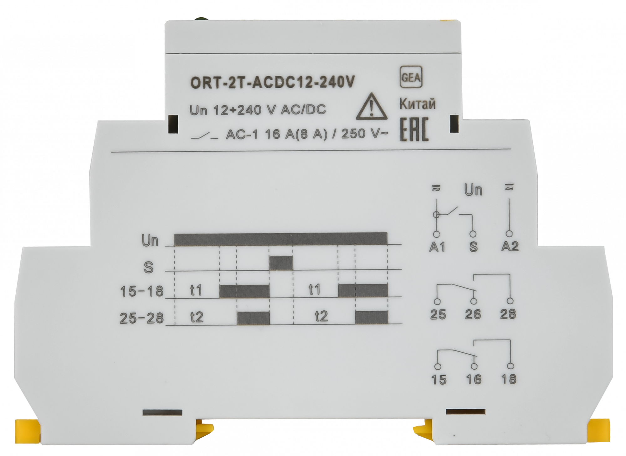 Реле времени ORT 2 контакта 2 уставки 12-240 В AC/DC ONI ORT-2T-ACDC12-240V