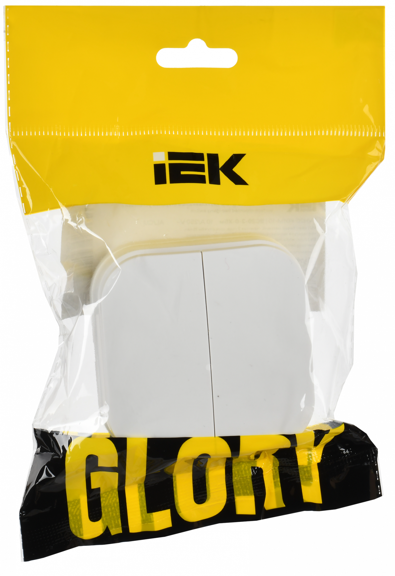 GLORY Выключатель 2-клавишный для открытой установки 10А ВС20-2-0-ХБм белый матовый IEK EVH20-K01M-10