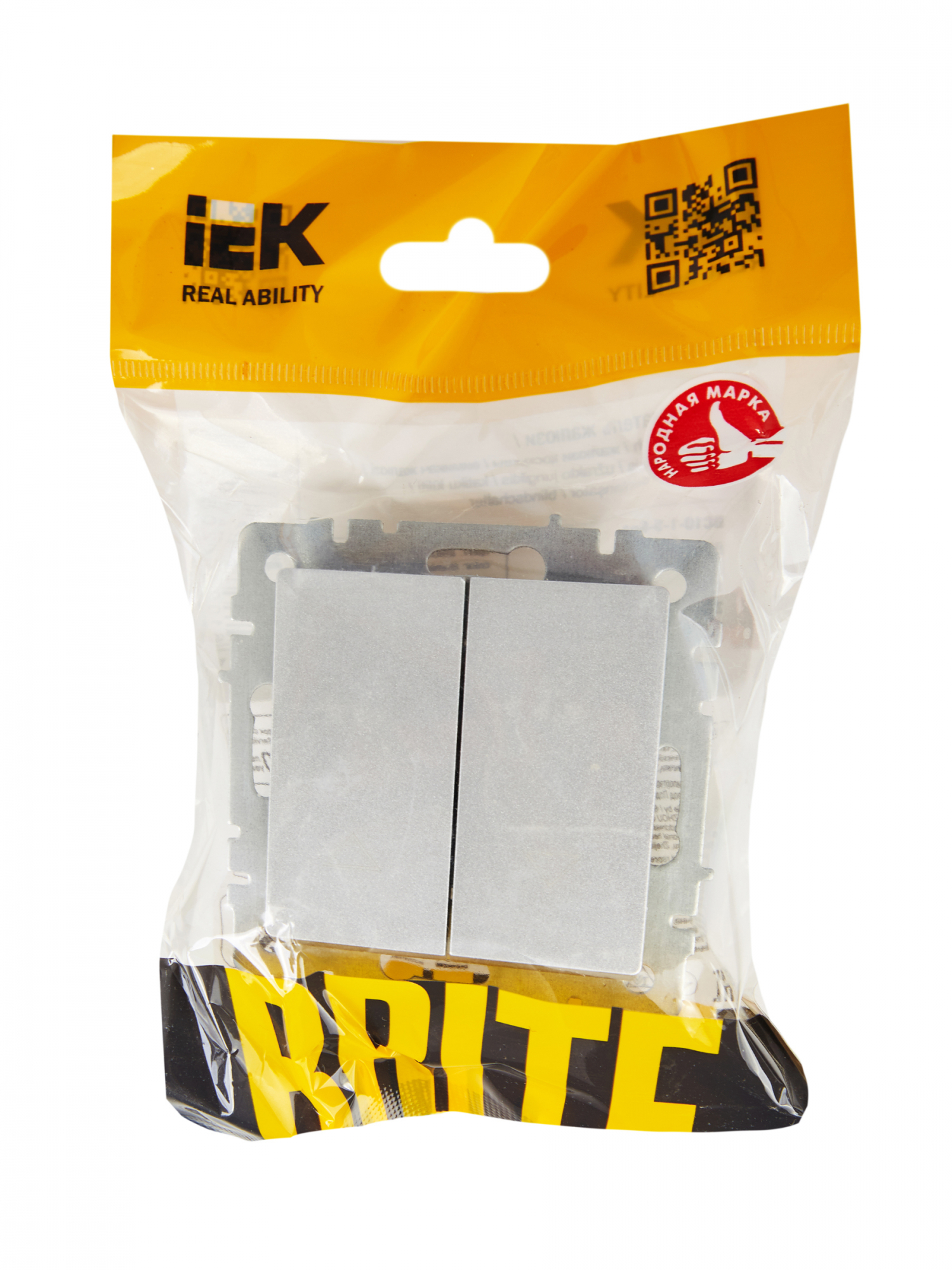 BRITE Выключатель жалюзи 10А ВС10-1-5-БрА алюминий IEK BR-V15-0-10-K47