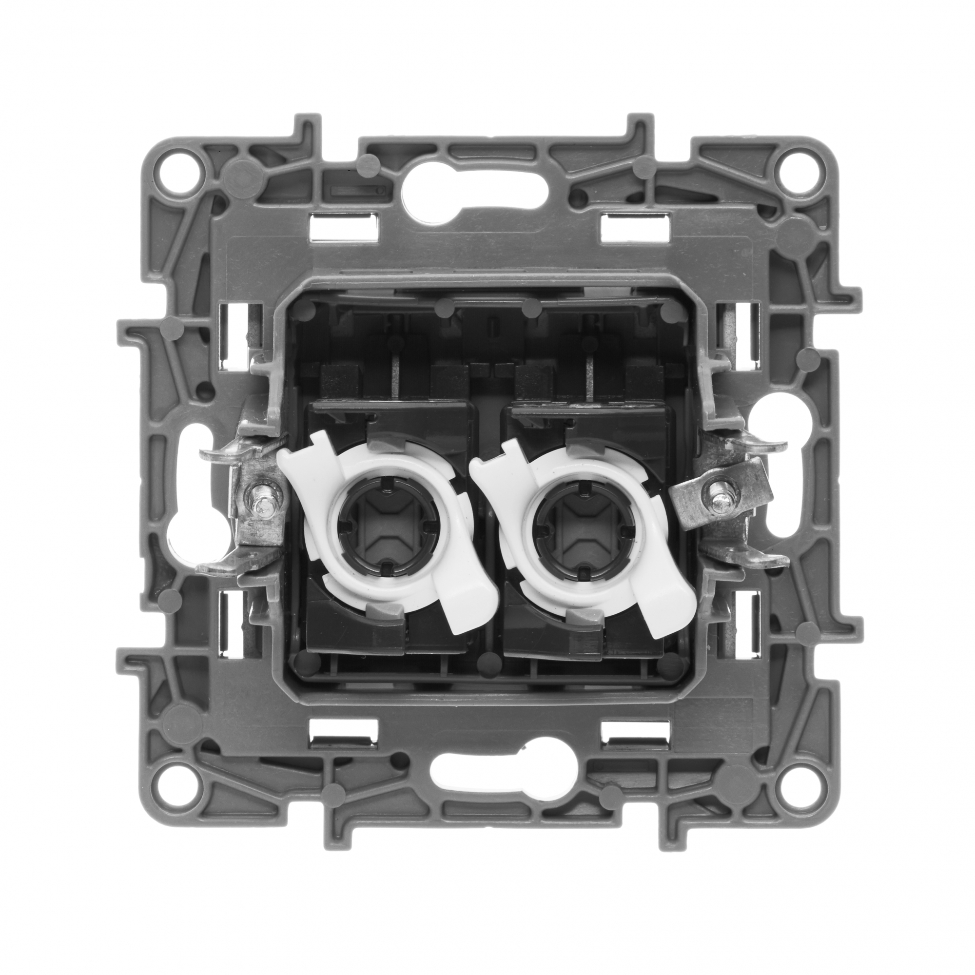 Розетка компьютерная двойная RJ45 категория 5Е UTP антрацит ETIKA IEK 672655