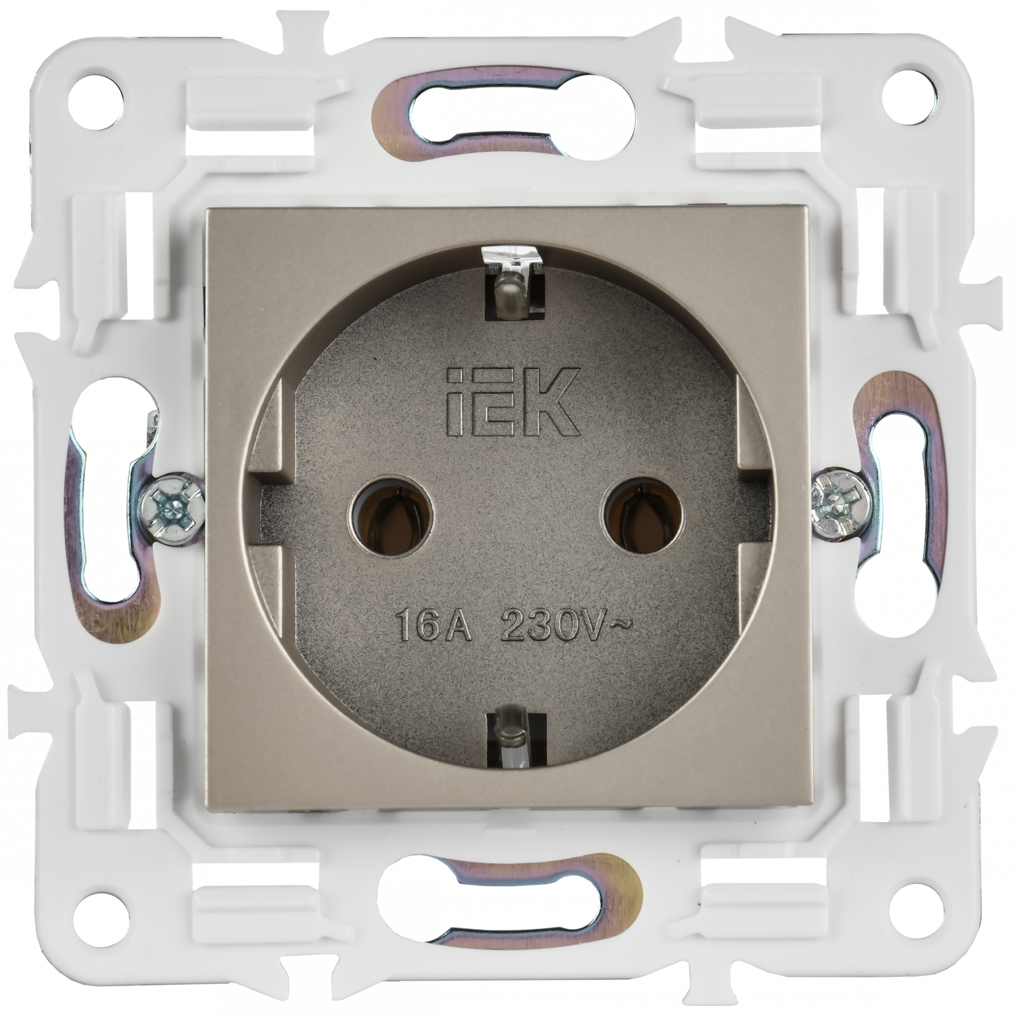 SKANDY Розетка с заземлением без защитных шторок 16А SK-R05Sh шампань IEK SK-R11-16-K37