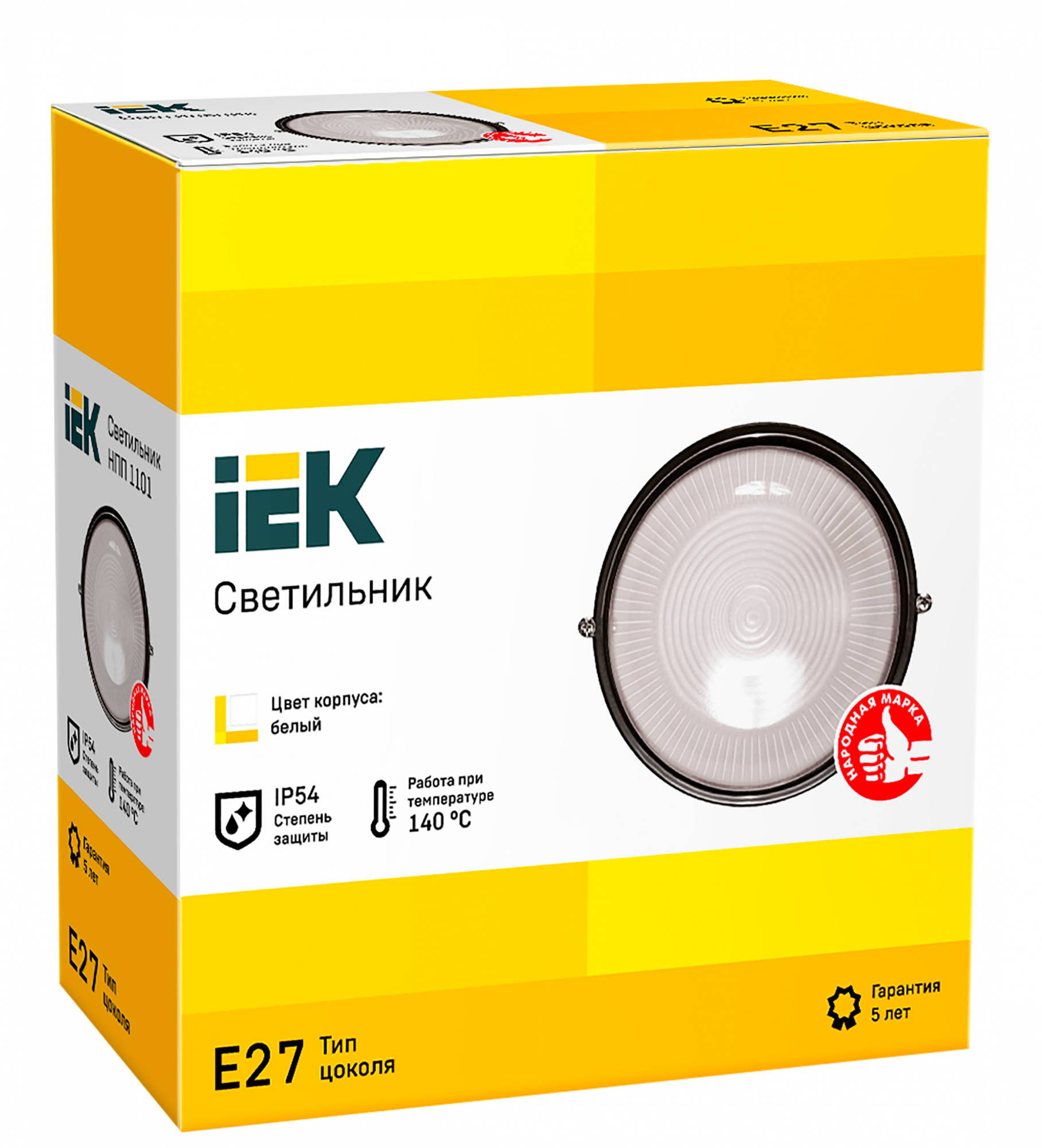 Светильник НПП1101 белый/круг 100 Вт IP54 IEK LNPP0-1101-1-100-K01