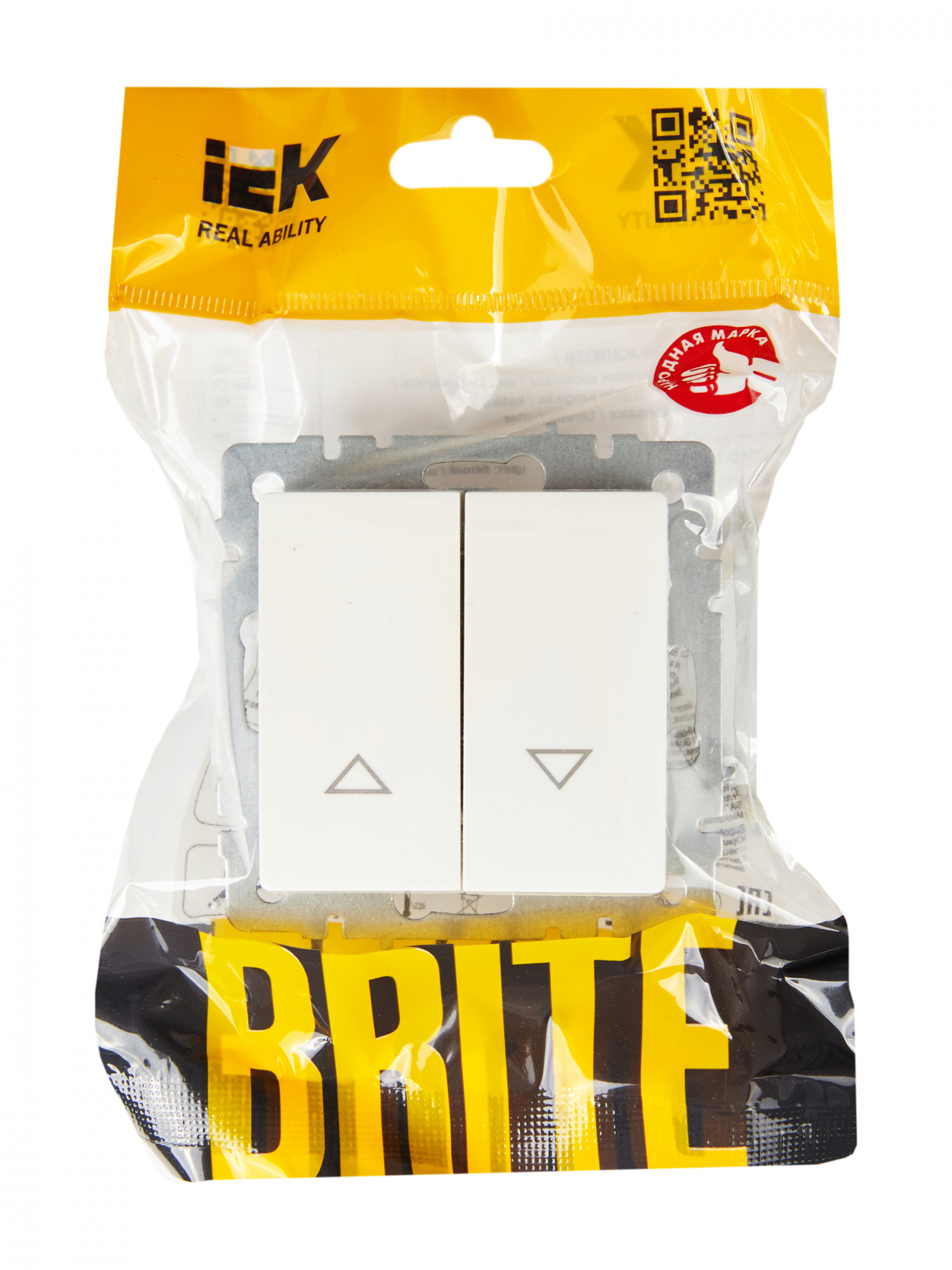 BRITE Выключатель жалюзи 10А ВС10-1-5-БрБ белый IEK BR-V15-0-10-K01