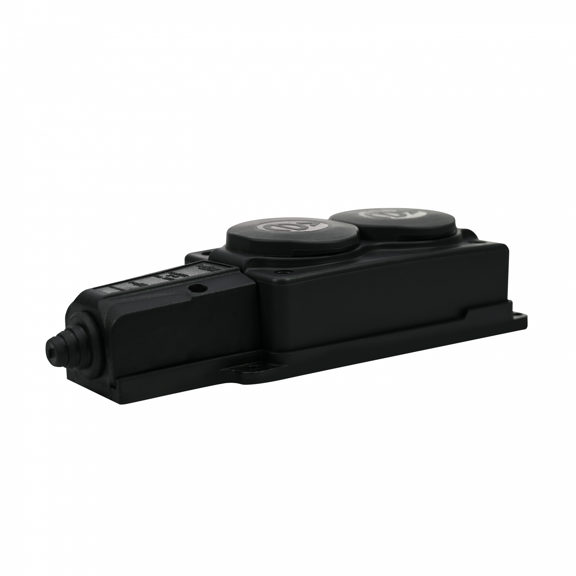 Колодка 2х розетка двойная 2К+З каучуковая        16А/250В IP44 Чёрная MultiSet Systeme Electric MST4102BK