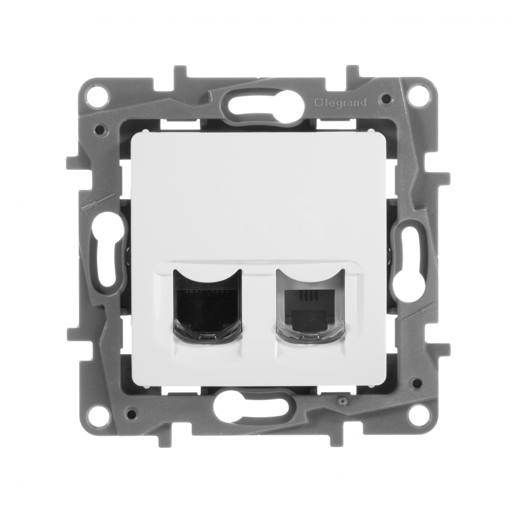 Розетка двойная RJ11+RJ45 кат.5E UTP белый ETIKA IEK 672252
