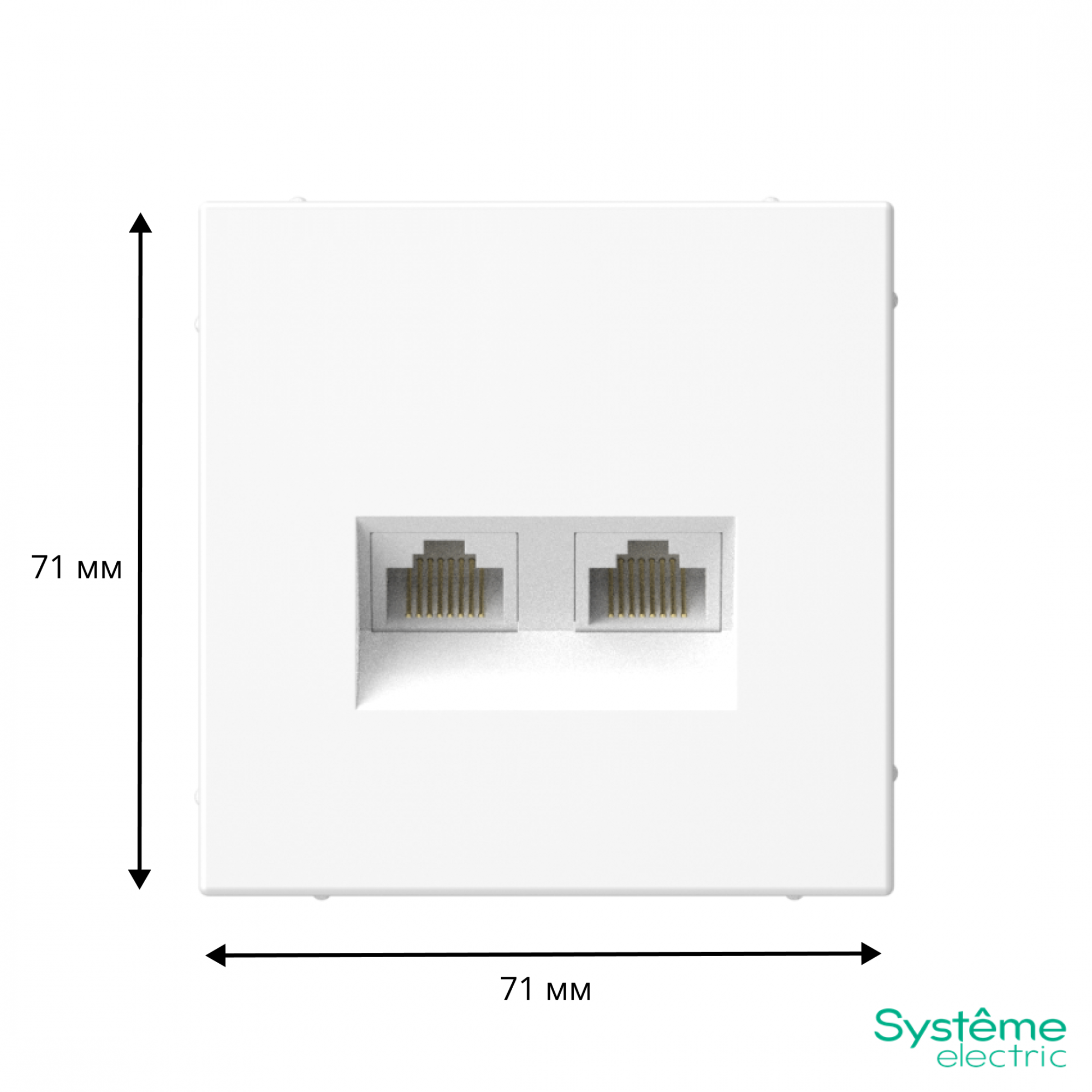 ARTGALLERY РОЗЕТКА двойная компьютерная RJ45+RJ45, кат. 5е, механизм, БЕЛЫЙ Systeme Electric GAL000185