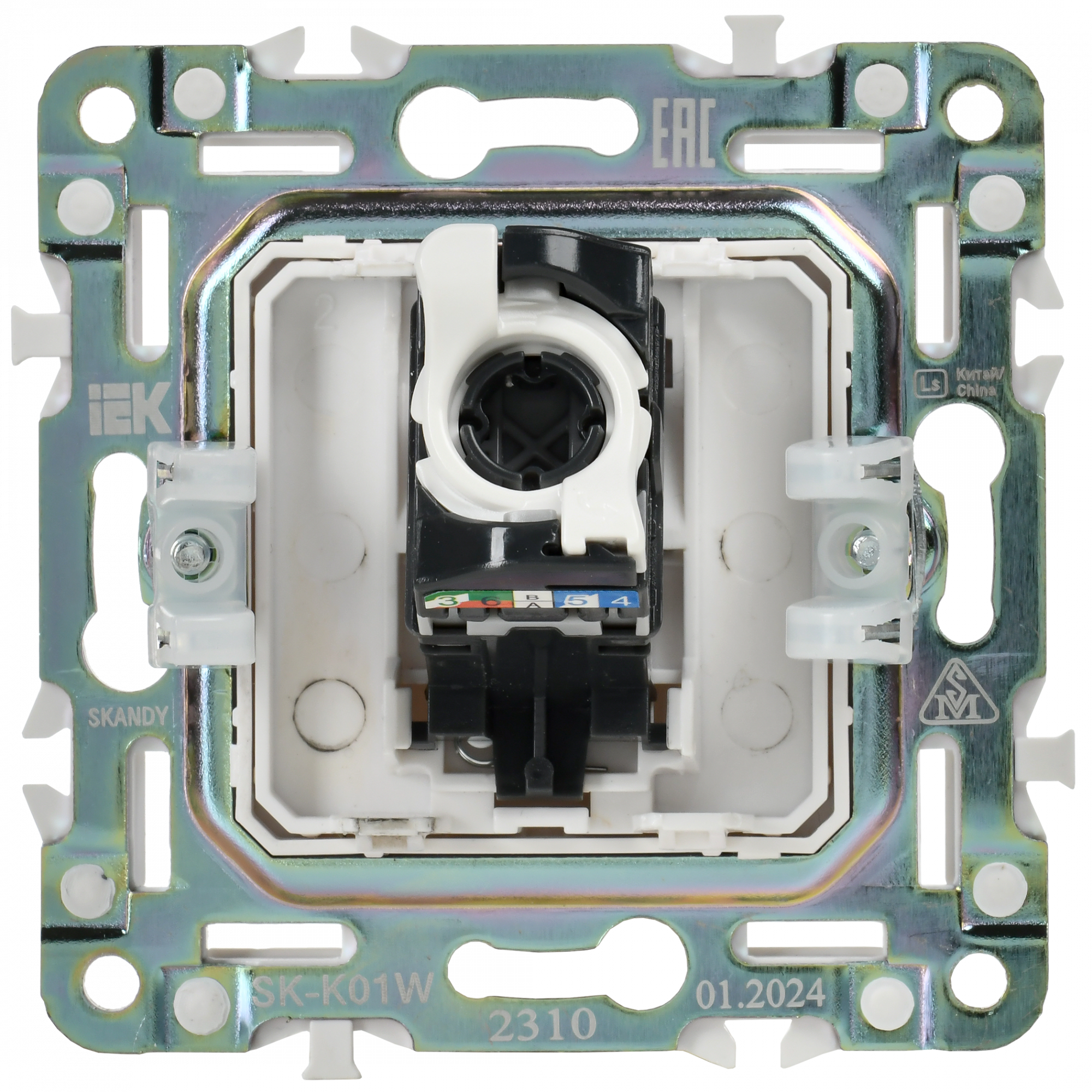 SKANDY Розетка компьютерная RJ45 кат.5E SK-K01W арктический белый IEK SK-K10-1-K01