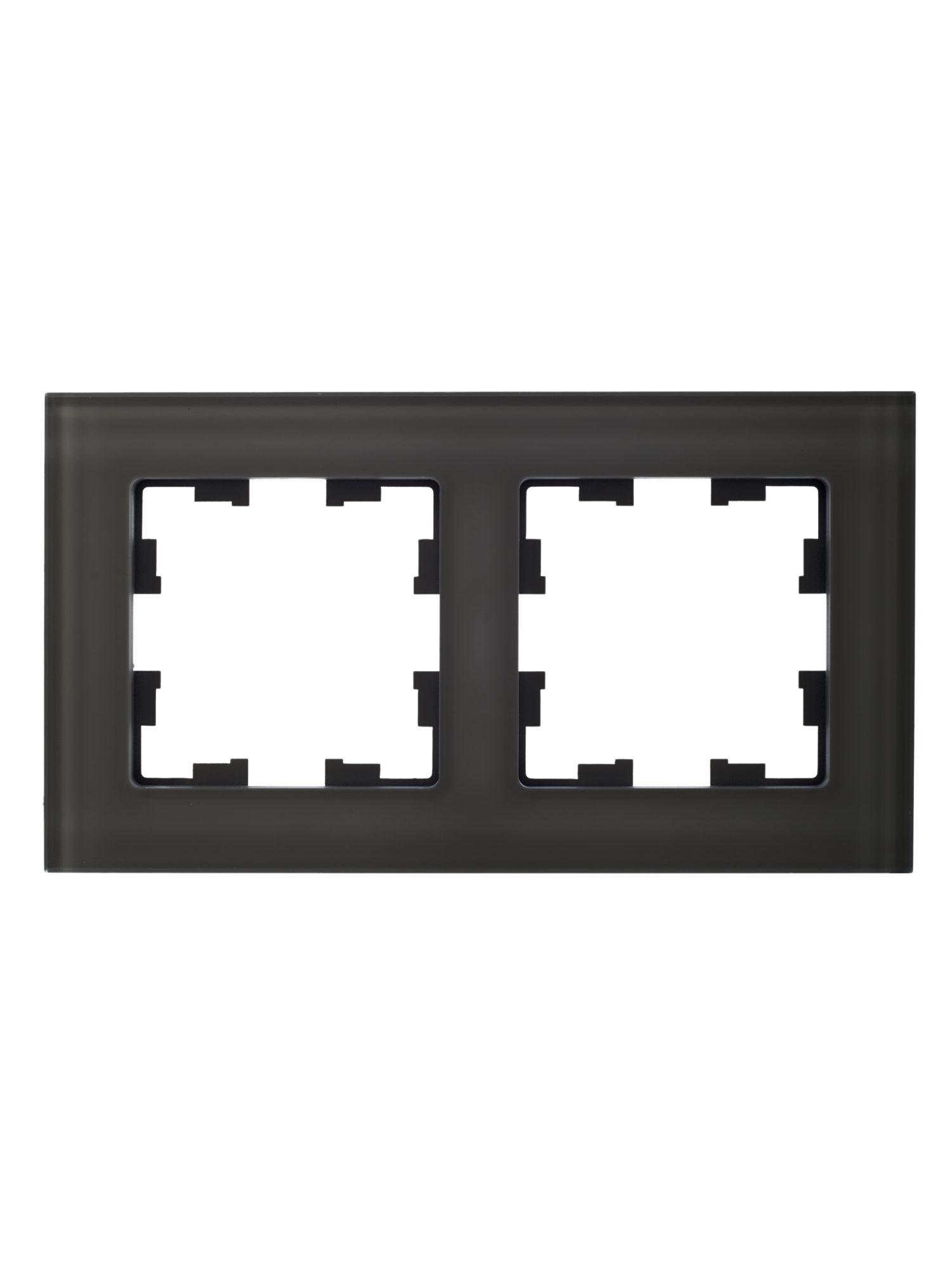 BRITE Рамка 2 поста РУ-2-2-БрД стекло дымчатый IEK BR-M22-G-K30