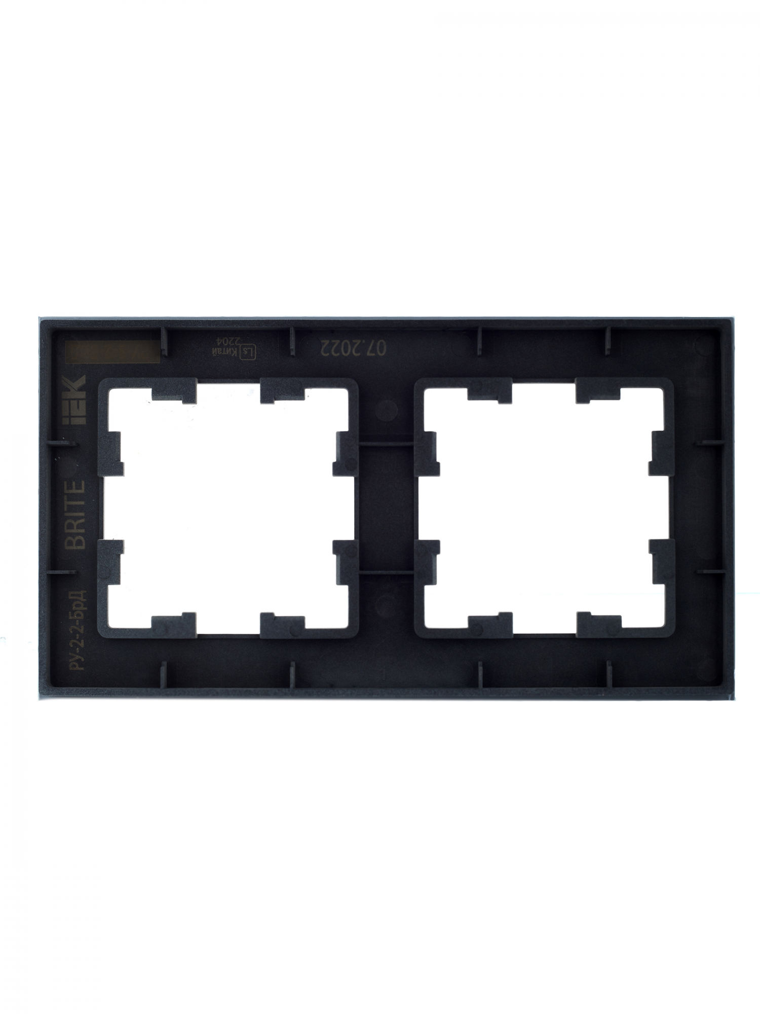 BRITE Рамка 2 поста РУ-2-2-БрД стекло дымчатый IEK BR-M22-G-K30