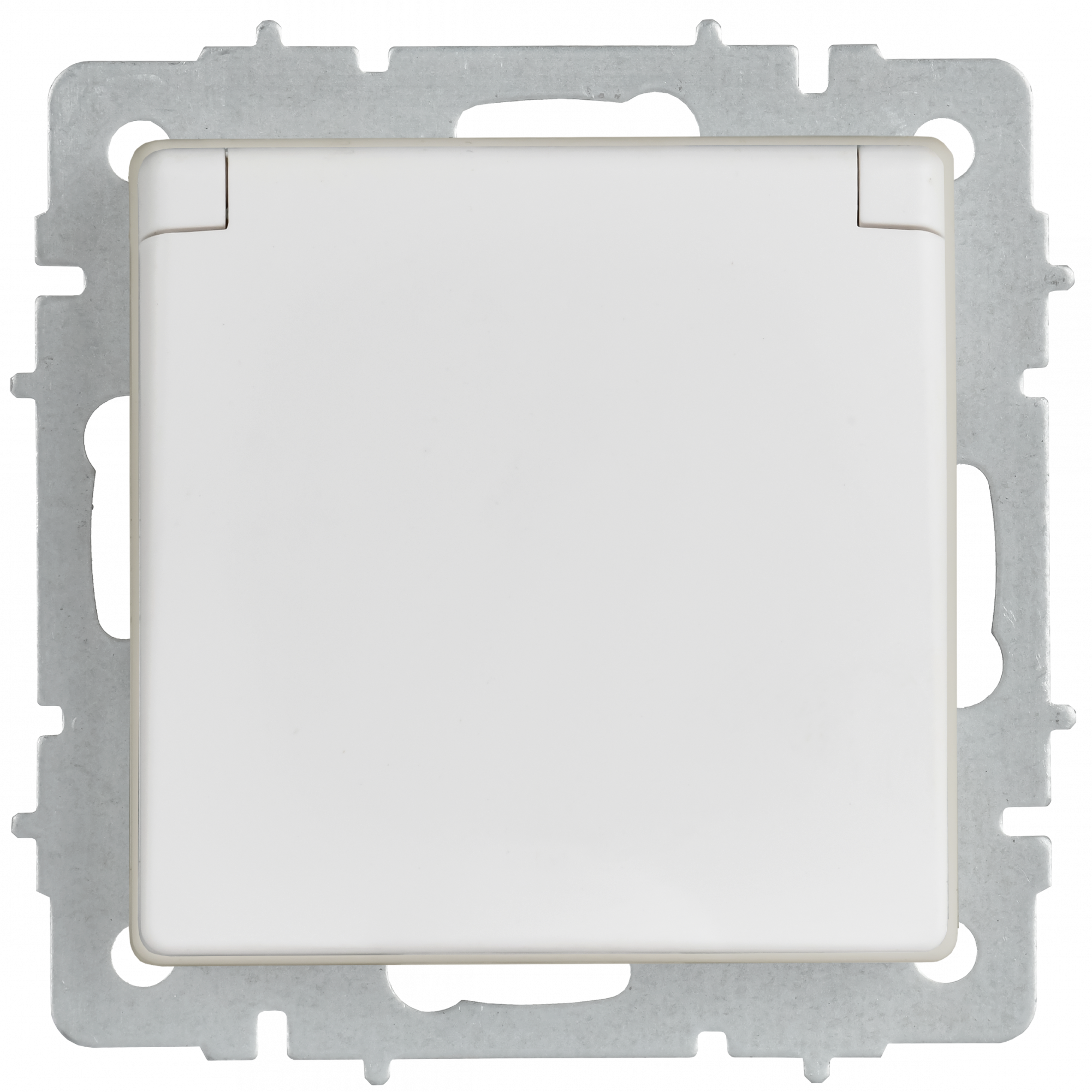 BRITE Розетка 1-местная с заземлением с защитными шторками и крышкой 16А IP44 РСбш10-3-44-БрАБ арктический белый IEK BR-R16-16-44-K91