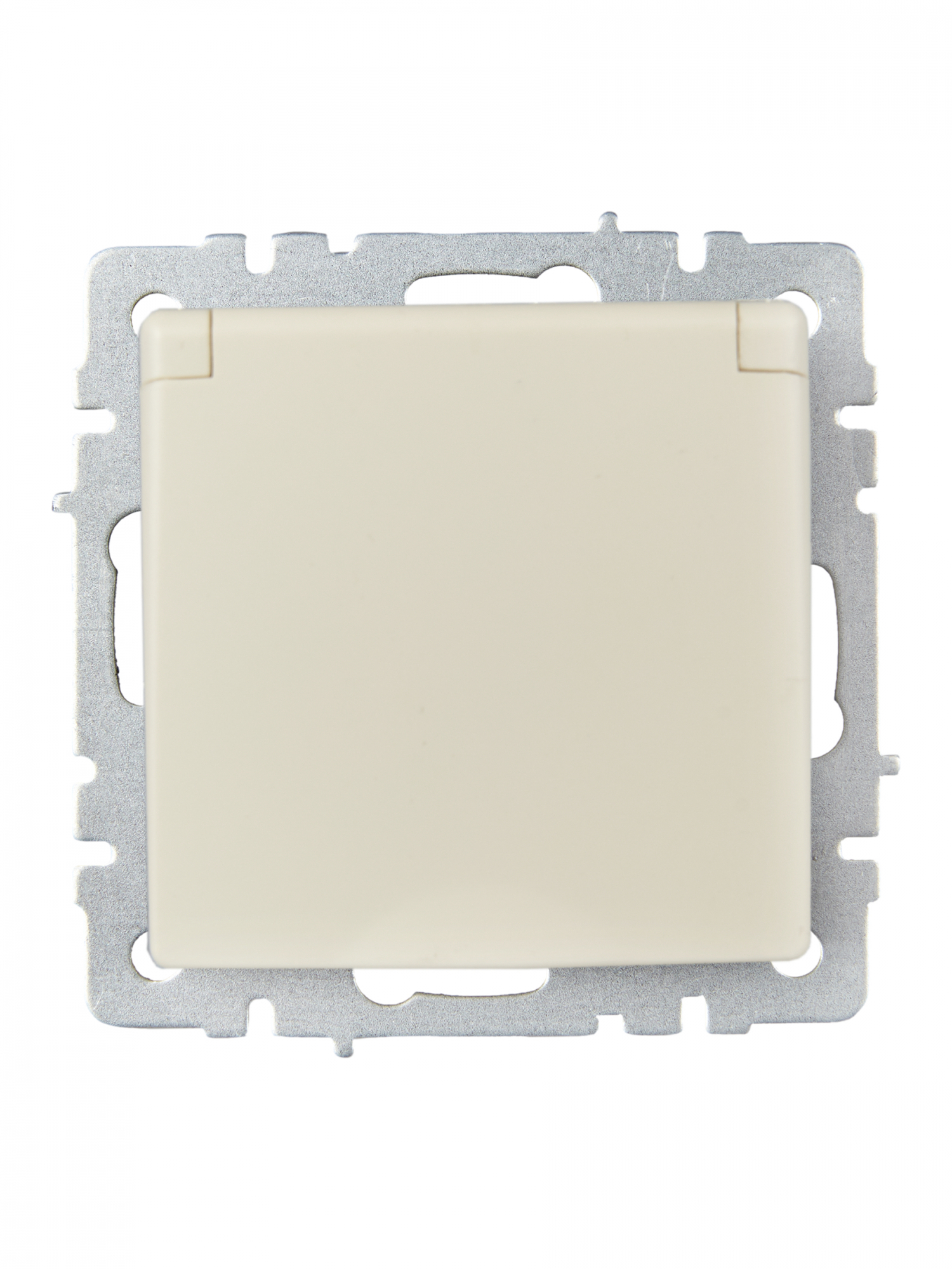 BRITE Розетка с заземлением с защитными шторками и крышкой 16А IP20 РСбш10-3-БрКр бежевый IEK BR-R16-16-K10