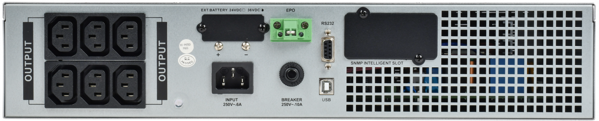 Источник бесперебойного питания Online Rackmount 3000 ВА/3000 Вт, однофазный с LCD дисплеем 96VDC без АКБ 2U с рег. з/у ITK EOR-0003KVA-1-L