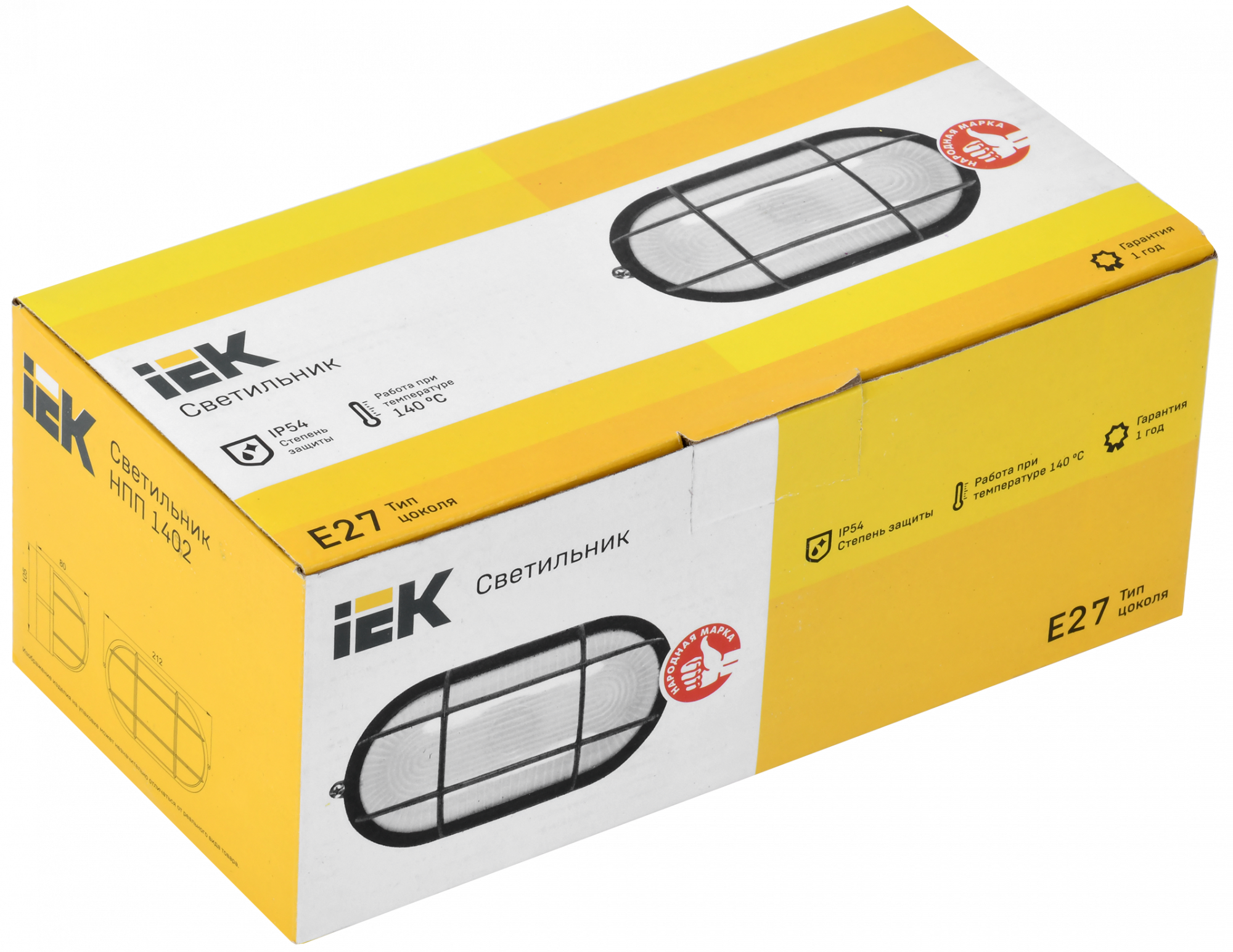 Светильник НПП1402 черный/овал с решеткой 60 Вт IP54 IEK LNPP0-1402-1-060-K02